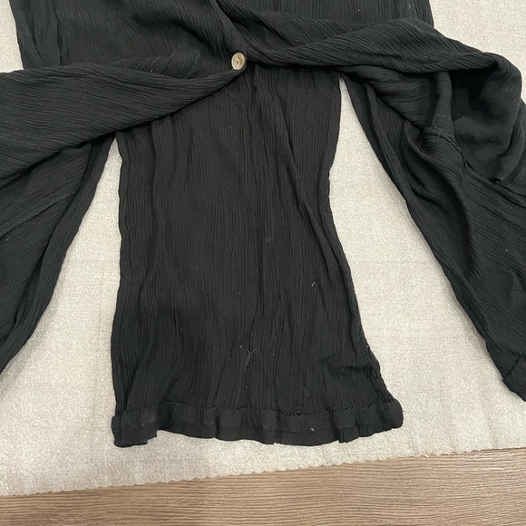 [M]April Cornell Elegant Black Pearl Button-Down Midi - Maxi Dress Double Slits - Picture 7 of 7